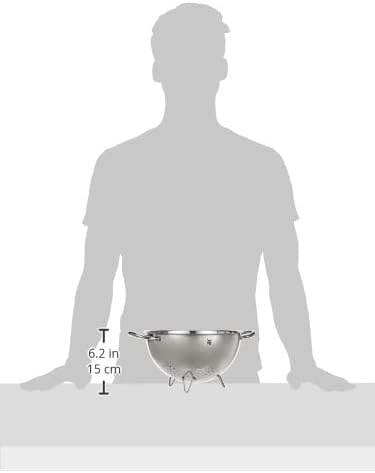 Foto von WMF Gourmet Sieb Edelstahl 24 cm, Seiher mit Standfüßen, Seiher Edelstahl, Nudelsieb, Küchensieb, Cromargan Edelstahl, spülmaschinengeeignet