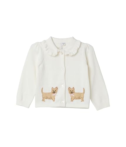 Janie and Jack Baby Girls' Dog Icon Collared Cardigan (Infant)