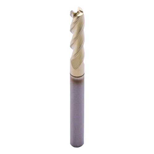 Image of 5Pcs 1 /8 inch 3 Flute Solid Carbide Square End Mill, ZrN Coated for Aluminum | 37 Helix, 1 /8 inch Cutting Dia, 1 /8 inch Shank Dia, 1 /2 inch Length of Cut, 1-1 /2 inch Overall Length, for Milling Aluminum and Copper
