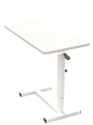 NUOMIE 昇降式 サイドテーブル ガス圧昇降 ソファテーブル 高さ調節 る低床キャスター 在宅勤務 キャスター付き高さ調節 昇降式デスク 在宅ワーク ベッド デスク 介護用 ベッド 簡単組み立て 在宅勤務 (A型,ホワイト*ホワイトの棚) [並行輸入品