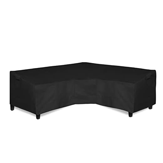 Easy-Going Patio V-Shaped Sectional Sofa Cover, Waterproof Outdoor Sectional Cover,Heavy Duty Garden Furniture Cover with Air Vent 89" L (on Each Side) x 33.5" D x 31" H, Black