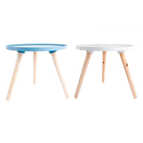 Mesa Auxiliar de Madera decape, Hogar y Mas - Azul