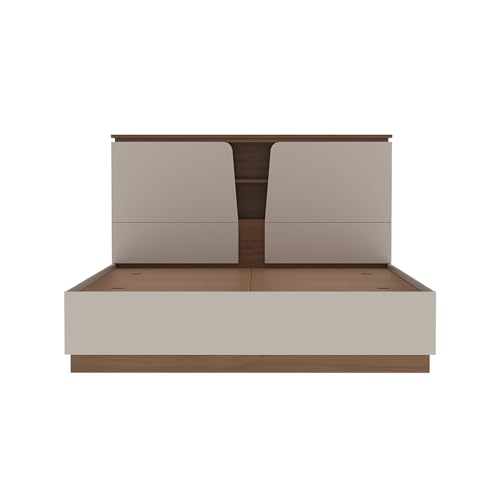 Image of Wakefit Bed | 3 Yr Warranty | Bed Queen Size, Comes with Storage Box, Noise-Free, Density: 680-750 kg /m, Termite & Borer Resistant, Fits Mattresses Up to 8 inches (Kora 78 x 60 - Columbian Walnut)