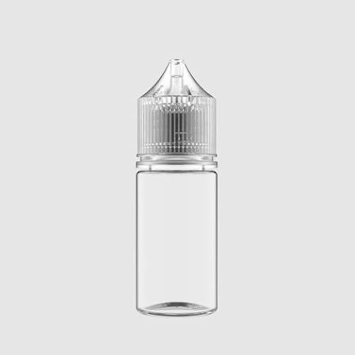 Vip Vape Leerflaschen 30ml für E-Liquid, PET Kunststoff, Transparent mit Tropfverschluss, 10 Stück