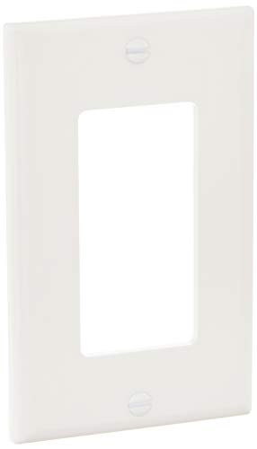 Leviton 122-80401-NW 1-Gang Decora/GFCI Device Wallplate, Standard Size, Thermoplastic Nylon, Device Mount, Small,White