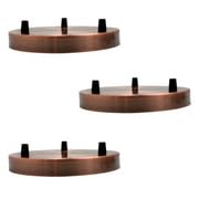 3 Pack Copper Ceiling Rose 3 Outlet 200mm Metal Round Light Fitting Base for Pendant Lamp Holder Modern Ceiling Fixture Cover Plate Canopy Ideal for Stylish Home Lighting and Decorative Hanging Light