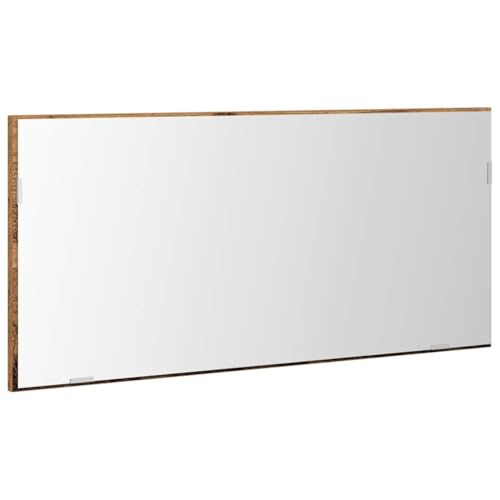 mtlskopl LED Badezimmer Spiegel 80x37 cm Altholz Glas engineered Holz Wandmontage Modernes Beleuchtungskonzept für Gäste WC kleine Räume