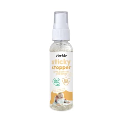 Nimble, Sticky Stopper, Travel 60ml Size, Baby Antibacterial Spray, 100% Natural Plant-Based Eco-Friendly Cleaner, Kills 99.9% Germs, Bleach & Fragrance Free, No Animal Testing Cover