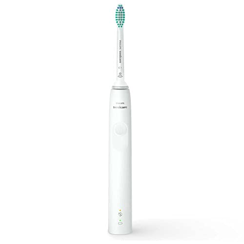 Philips Sonicare Elektrische Schallzahnbürste 3100 Serie mit integriertem Drucksensor, SmarTimer und QuadPacer, HX3673/13 weiß