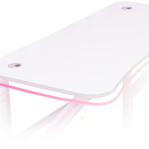 Bureau d'ordinateur rose stable pour joueurs et professionnels