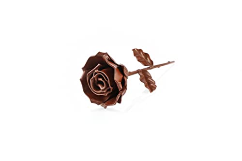 Forging Art Bcn® Ewige Rose aus Schmiedeeisen - Handgeschmiedet - Geschenk zum Muttertag, Valentinstag, Hochzeitstag, Eiserne Hochzeit (Braun) – Bild 2