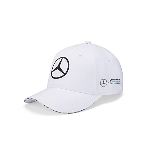 Gorra de béisbol Mercedes-AMG Petronas blanca unisex ajustable de visera curva