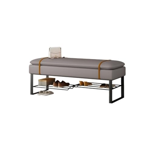 birene Banco Zapatero Banco Zapatero de Pasillo con función de Almacenamiento, Banco de Noche Sencillo(Gray,120cm)
