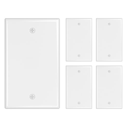 Image of iwillink 0-Port Keystone Wall Plate 5-Pack, Low Profile Ethernet Wall Plates for Keystone Jack, White