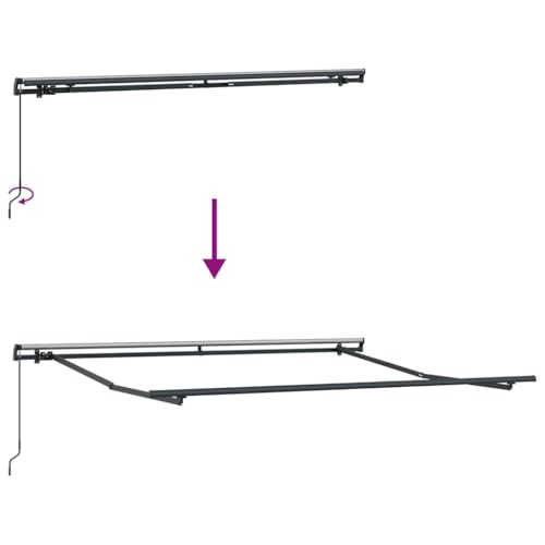 Auvent rétractable 350 x 250 cm protection solaire polyester imperméable extérieur - 8