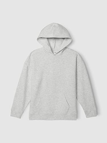 Happy Nation Relaxed Fleece Hoodie Sweatshirt, Heather Stone Grey, Large+3