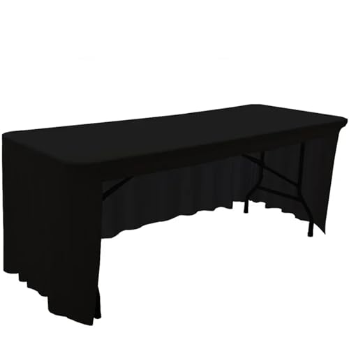 Nappe élastique de 6 pieds noire pour décoration de fête et banquet