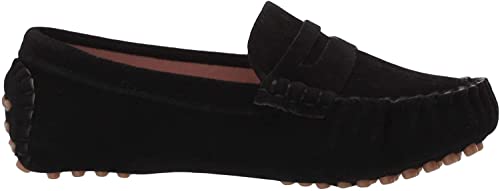 Battle Men Penny Loafers for Little Kids Square Moc Toe Stiching Slip on Faux Suede Flexiable Rubber Sole Flat Heel Toddler's Moccasins One Size Smaller3