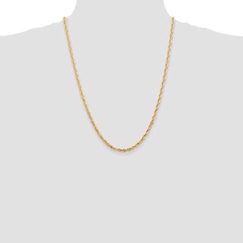 DEWBERRY 14K Yellow Gold Chain 4mm Ultra Diamond-cut with Lobster Clasp Rope Chain Necklace 24 inch (Weight: 16.88 GM, Length : 24" inch, Width: 4 MM)2