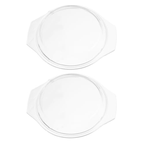 POPETPOP Tapa Microondas Cristal 8.11X7 Pulgadas Cubierta Antisalpicaduras Resistente Al Calor Para Vapor Horno Y Microondas Transparente