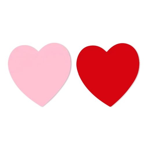 ディスプレイカード （ハート） W134×H121mm ピンク＆レッド 各色50枚 メッセージカード・POP・装飾・ネームタグにも最適（計100枚入）