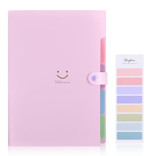 SKYDUE Expanding File Folder with 5 Pockets, Cute Accordion File ...