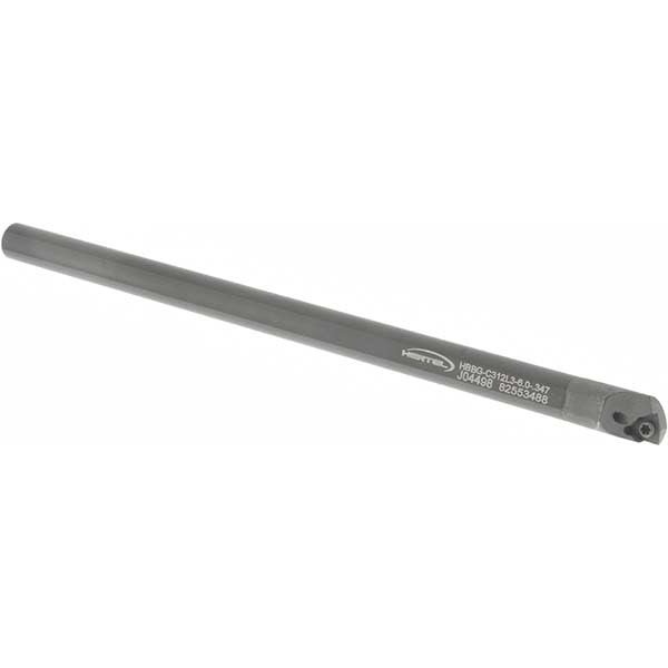 Hertel Indexable Boring Bar, Left Hand, 0.347" Min Bore, 3-1/8" Max Depth, 6" OAL, 5/16" Shank Diameter, Uses WPGT Inserts, Through Coolant, Part #H08614836
