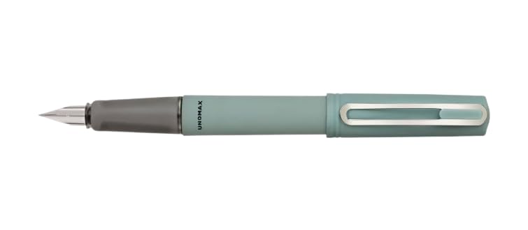 Image of Unomax Brio Fountain Pen| Stainless Steel Nib With Iridium Tip| Designer Metal Clip| Multicolor Body| 3 Jumbo Ink Cartridges & 1 Ink Converter Included| Blue Ink| Pack of 2