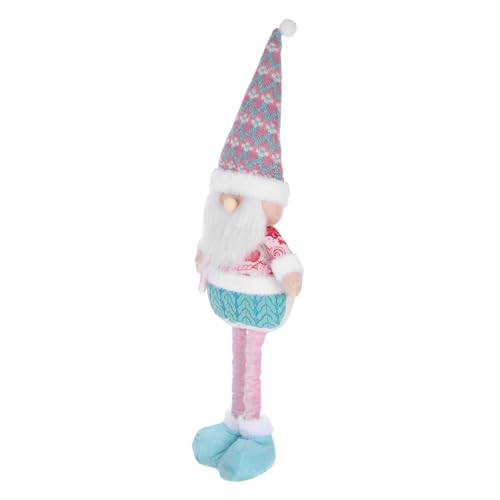 TOYANDONA Figura di Babbo Natale Telescopica con Gambe Estensibili per Decorazioni Natalizie da Tavolo Statua Stabile per Casa e Festa di Natale