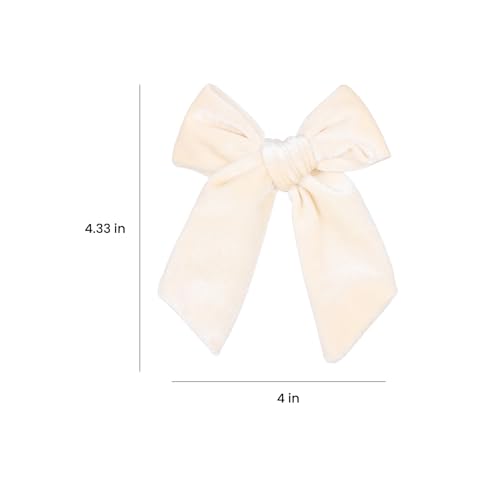 Moños de terciopelo crema con clips de 4 pulgadas, pack x2 miniatura 6