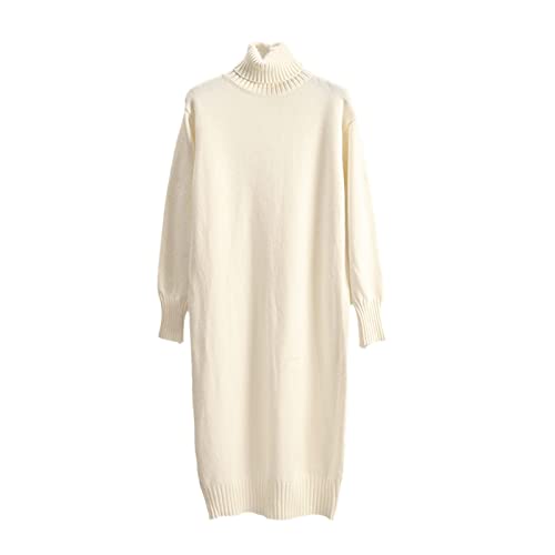 Robe pull en tricot de cachemire Kelsiop, le luxe d'une coupe oversize chic et beige