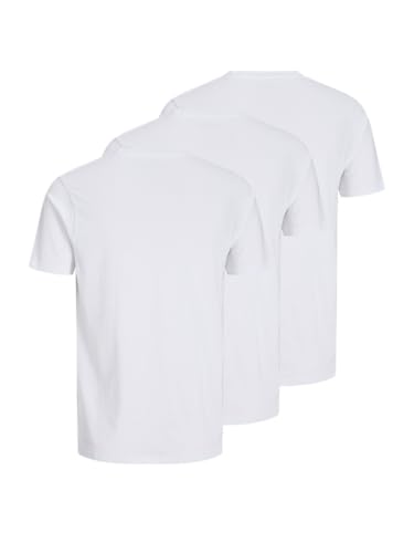 JACK & JONES Herren T-Shirt 3er-Pack – Einfarbig – V-Ausschnitt, Regular Fit – Baumwollmix, bequem & pflegeleicht – Größe: XXL – Farbe: Weiß – Ansicht 4