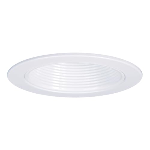 Halo 4013WB Recessed Self-Flanged White Trim with White Baffle, 4"