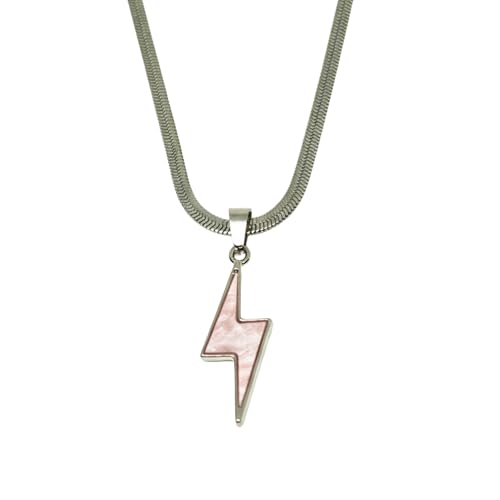 Image of THE MEN THING STORM EDGE - Silver & Pink 12mm Titanium Steel Pendant with 22inch Chain for Men & Boys with adjustable cable chain