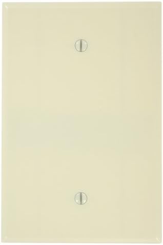 Leviton 1-Gang No Device Blank Wallplate, Oversized, Thermoset, Box Mount, 86114, Ivory image 4