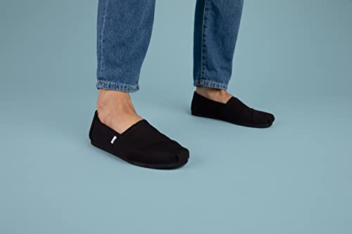 Image of TOMS Men's Alpargata Loafer Flat, Black /Black Recycled Cotton Canvas, 11
