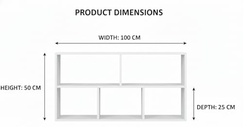 Image of Wall shelf, 100 x 25 x 50 cm, constructed wooden shelves | Shelves for wall | Wall shelves for bedroom, living room, bathroom and kitchen | Shelf | Wall shelf for interior decoration (White)