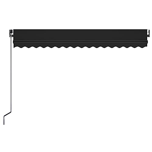 Auvent manuel rétractable et LED 400x350 cm anthracite design durable