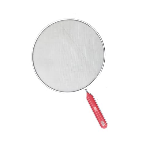 19cm Oil Splatter Guard Stainless Steel Mesh Screen for Frying Pans Red