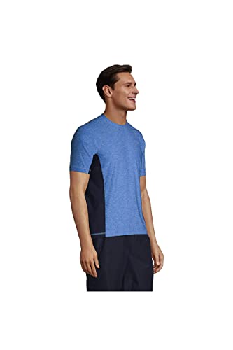 Lands' End Mens Short Sleeve Swim Tee Rash Guard Light Blue Space Dye Regular Large3