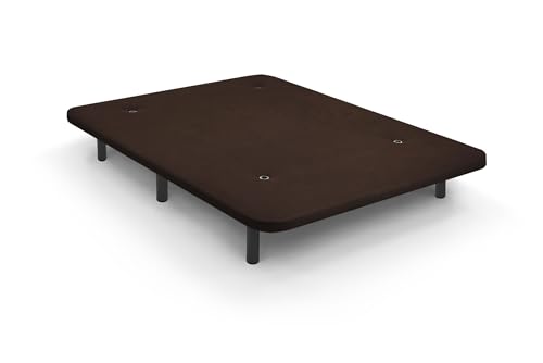 WIN REST Base Tapizada 3D Cibeles, Estructura Sólida de Gran Estabilidad, 5 Barras transversales + 6 Patas metálicas, wengue 90x180