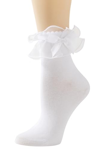 SEMOHOLLI Women Ankle Socks, Lace Ruffle Frilly Comfortable Cotton Socks Princess Socks Lace Socks