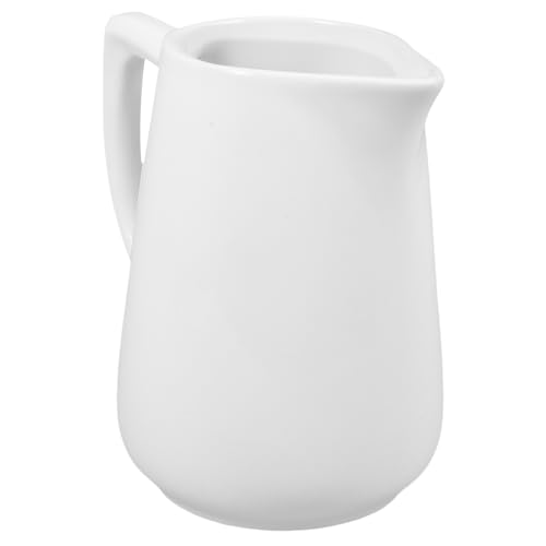 Mikinona Milk Jug Coffee Steaming Pitcher Sauce Pitcher Salad Dressings Pitcher Mini Creamer Pitcher Coffee Serving Dispenser Cream Jug Steak Sauce Boat Milk Creamer Pitcher Ceramics White