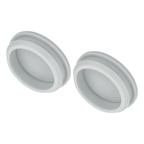 Image of MECCANIXITY 2pcs Silicone Snap in Locking Hole Plugs,42.6mm /1.7 Inch Mounting Diameter Narrow Groove Width 5mm Panel Seal Cover Round for Kitchen Bulkheads Waterproof Sealing Plugs Grey