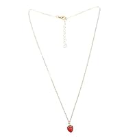 Warmhm Collana con Ciondolo Rossa Smaltata per Ragazze Creativi Eleganti da Donna per Feste e Speciali