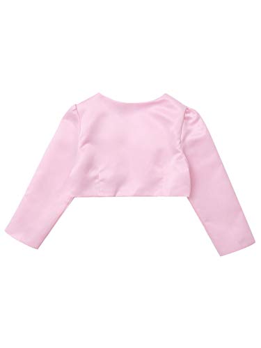 Kids Girls Cotton Cardigan Dress Cover Up Long Sleeve Open Front Bolero Shrug Flower Cropped Jacket4