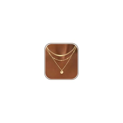 HLJEO Layered Necklaces For Women,Dainty Chain Gold Necklace Stack 14K Gold Plated Simple Circle Pendant Layering Necklaces For Women Trendy Statement Choker Necklace Set Fashion Jewelry Set by HLJEO - Used condition - US$12.94