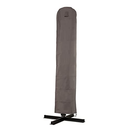 Homeoutfit24 St. Tropez Sonnenschirm Schutzhülle - witterungsbeständige Abdeckung für Ampelschirm, Sonnenschirmhülle für Schutz gegen UV-Strahlen, Wind und Hitze, grau Cover