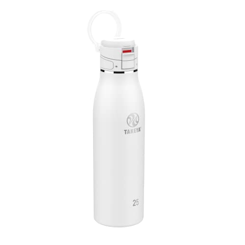 Image of Takeya Traveler Stainless Steel Travel Coffee Mug with Flip-Lock Lid (25 oz, Arctic)- Leakproof Insulated Mug for Coffee & Tea