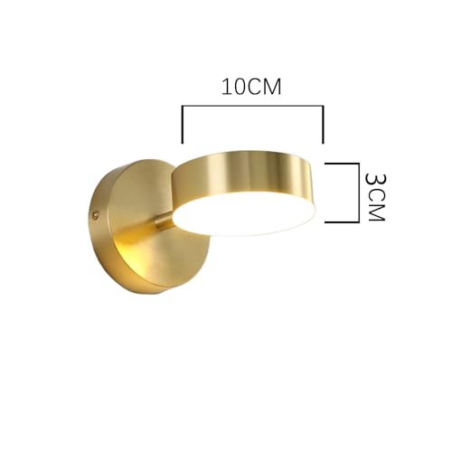 YOOCHUENG Wall Light Indoor Bedside Wall Lights LED Reading Light Gold,350° Rotating 90° Adjustable Tri-Colour Lighting (Warm/White/Neutral) for Bedroom,Bathroom,Style B - Image 3